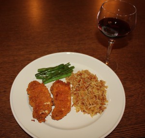 Chedz Chicken Bites Meal with Wine Pic 1