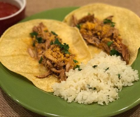 Slow Cooker Chicken Carnitas with Chedz Topping - Courtesy of Susan Hall